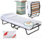 EVERGREENWEB Gästebett 90x200 Klappbett aus Stahlrahmen mit Lattenrost aus Buchenholz, Ortopädisch, 4 Kratzfeste abnehmbare Rädchen, Platzsparendes Bett, perfekt als Notbett, mit Sicherheitssperre