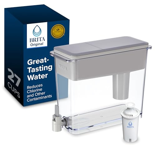 Brita UltraMax Large Water Dispenser With Standard Filter, BPA-Free, Reduces Copper, Cadmium and Mercury Impurities, Lasts 2 Months or 40 Gallons, Includes 1 Filter, Kitchen Accessories, Large 27-Cup