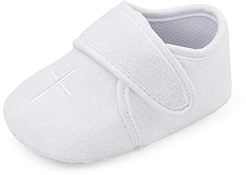 LACOFIA Baby pojkar flickor dop skor baby skor ceremoni mjuk sula krypskor