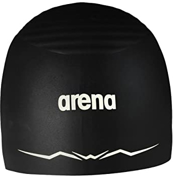 Arena Aquaforce Wave - Cuffia da nuoto in silicone da corsa per uomo e donna, idrodinamica, prestazioni competitive e intensive, colore nero, taglia M