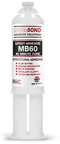 Megabond MB60 Epoxy Adhesive Precision 60 minutes Cure For Precise Application Excellent Clarity - Multi Purpose Steel, Plastic, Wood, Aluminium, Perspex, GRP, Stainless Steel