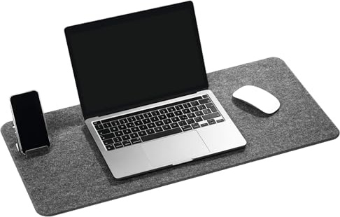 Durable Effect Skrivbordsunderlägg, Filt, 700 x 330 mm, antracit, 708158 | Hopfällbart underlägg i PET-filt, med mobilhållare, mjuk skrivkänsla och ljuddämpande egenskaper, Made in Germany