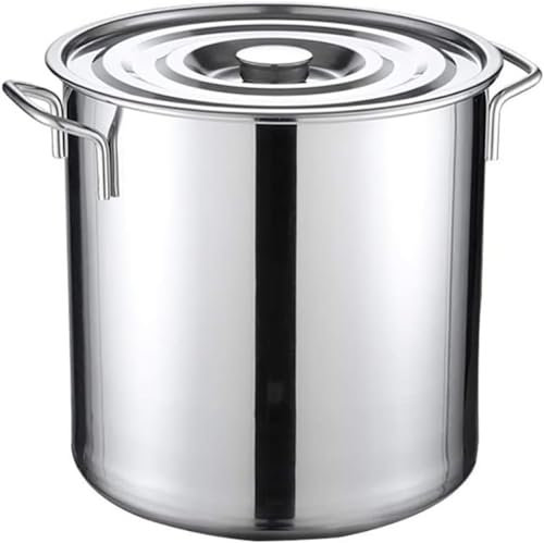 Stockpots - Pentola larga professionale in acciaio inossidabile con coperchio, pentola a induzione lucidata a specchio, adatta per varie fonti di calore, 35 cm x 35 cm (30 L)