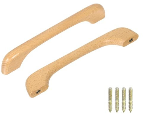 QUARKZMAN 2pz non Finiti Maniglie per Cassetti in Legno Set 128mm/5,04 Foro Spaziatura Manopole Armadi Cucina Maniglia per Mobili Comò Colore Legno