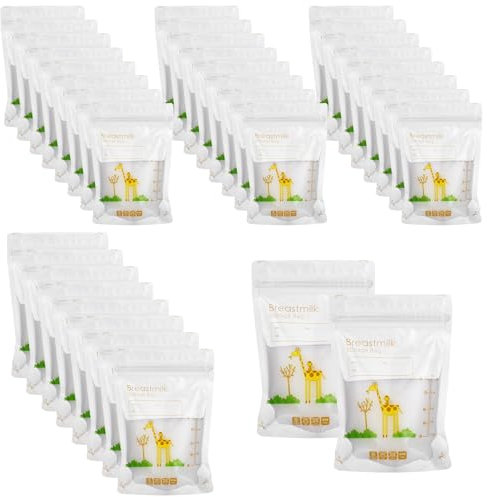 Kaisibum 120 Stück Muttermilchbeutel, 150ml Muttermilch Aufbewahrung Bag Frischhaltebeutel mit Doppelreißverschluss für Muttermilch