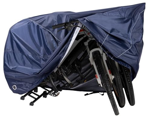 Navaris Telo Copribicicletta da Esterno per 3 Bici - Protezione Copri Bicicletta Elettrica e Bici da Corsa - Copertura Resistente per Bicilette - Accessori Copribici - Navy