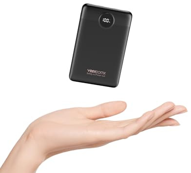 VEEKTOMX Mini Mobile Power 10000mAh 22,5W bärbar laddare USB C PD Quick Charge 3.0 Kompakt bärbar laddare med 2 portar och LED-display Compatible mit iPhone16/15/Samsung/Google Pixel usw.