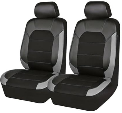 TVVXIO Sitzbezüge Auto Vordersitze, für Nissan Qashqai J10 J11 2006-2024, B Grey, PU-Leder, Auto, Sitzbezug, Sets
