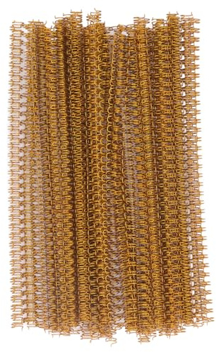 QANYEGN 100 st dubbelslinga trådbindningsrygg, spiralbindningsspolar, 20 ark Kapacitet 3:1 Pitch 34 loopar 6,4 mm diameter set för A4-papper (Guld)