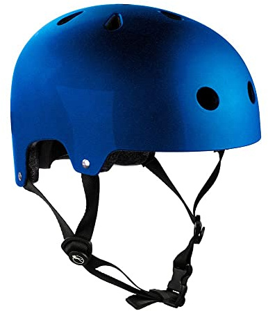 Sfr Skates H159 Casco, Unisex – Adulto, Blu (Metallic Blue), S/M 53-56 cm