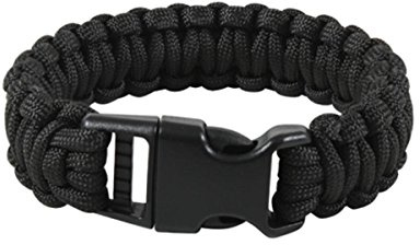 Rothco Deluxe Paracord Bracelet, Black, 9''