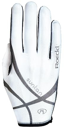 Roeckl Laila - Guantes Deportivos de equitación para Mujer, Color Blanco, Talla 7