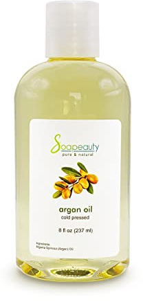 Soapeauty Argan Oil Refined | 100% Pure & Natural | Carrier Oil for Essential Oils | Moisturizer for Skin, Face & Scalp | Hydrating Hair Oil for Dry, Damaged Hair | 8 fl oz