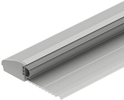 Gedotec Bodenschwelle | Türbodendichtung Aluminium | 1 Stück | CCE Übergangsprofil mit Anschlag Länge: 840 mm | Alu silber eloxiert | Haus-Türschwelle mit Dichtung | Türdichtschiene mit Gummi