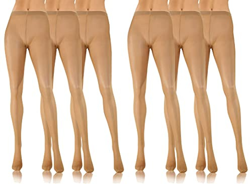 sesto senso fina strumpbyxor dam 20 de 6 par multipack strumpbyxor tunna släta, Vision – hudfärgad beige, S