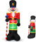 RELAX4LIFE 2,4 m Aufblasbarer Nussknacker Soldat, Luftgeblasener Weihnachtsmann Soldat mit Gebläse & Sandsäcke, Weihnachtsdekoration mit 3 LED-Leuchten, für Garten & Zuhause & Kaufhaus, aus Polyester