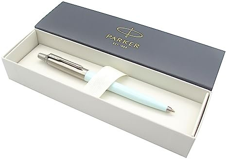 Parker Jotter Stainless Steel Ballpoint Pen | Artic Blue Pastel Finish | Black Ink | Gift Boxed