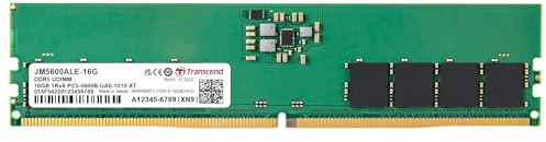 Transcend JetRam 16GB DDR5 5600 Arbeitsspeicher (RAM) |1Rx8 CL46 1.1V| Unbuffered Long-DIMM für Desktop-PC