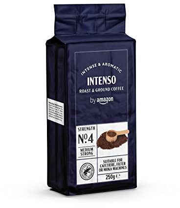 by Amazon Caffè Intenso Roast & Ground Coffee (1 Pack of 250g) - Rainforest Alliance Certified