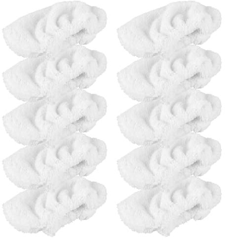 VIDETOL 10 Stück Mikrofaser-Tuchset, Waschbar Mikrofaser-Überzugsset Kompatibel, Dampfreiniger Zubehör für Effiziente Sauberkeit