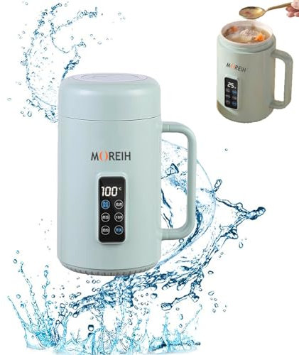 Marmite à ragoût de bouilloire électrique, mijoteuse électrique portable de 1000 ml avec protection contre les brûlures à sec, tasse de nouilles ramen antiadhésive de 500 W (Vert menthe)