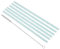 Homéa, Set de 6 Pailles en Plastique Réutilisable Rayures Menthe et Blanc 23 cm + Brosse