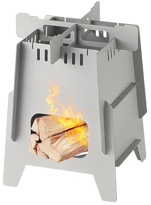 Parrilla de Barbacoa Portátil, Pozo de Fuego de Acero Inoxidable, Plegable para Barbacoa Fogata Portátil Parrilla de Carbón de Leña Elevable para Cámping Picnic Jardín - con Bolsa de Transporte