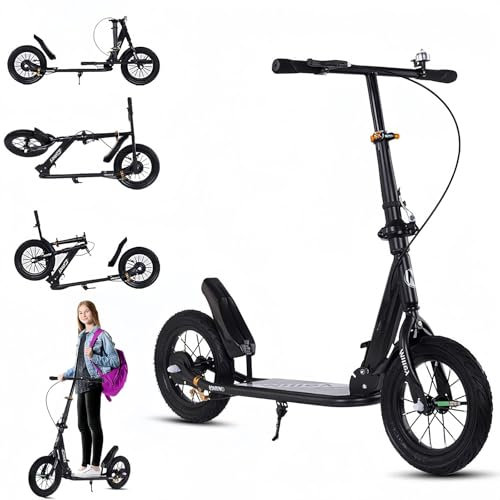 XXL Big Wheel Scooter Kinder City Roller mit Handbremse und Bremse Klappbarer Cityroller für Kinder D