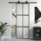 Gecheer Puerta corredera negra 76 x 205 cm de vidrio templado y aluminio, puerta, corredera, puerta interior, juego de puertas correderas, puerta corredera de cristal y aluminio, puerta para interior,