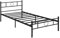 FurnitureR 3ft Single bed metal frame Industrial iron bed,metal bed for teenagers/adults, suitable for bedroom, student dormitory and other multiple scenes, with circle-shaped decoration,Black