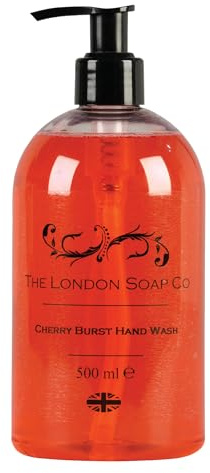 London Soap Co. Cherry Burst Hand Wash - Luxury Liquid Hand Soap - Soft on Skin, Enriched with Glycerine - Suitable for Men and Women, 500ml