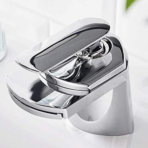 Basin Mixer tap Waterfall Bathroom Sink taps Brass hot and Cold Single Lever washbasin undercounter Basin Bathroom Sink Faucet-Chrome
