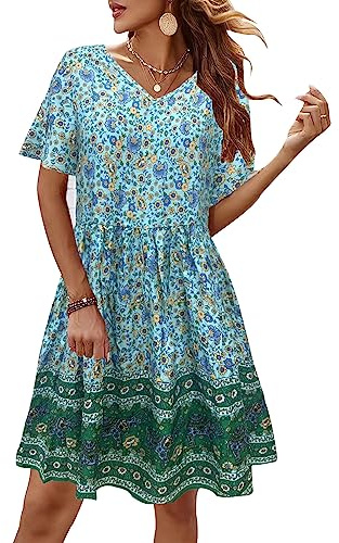 Luadnysin Jupes Femme Tenue Africaine Robe Ete Longue Jupe Fluide Taille Elastique Salopette Blanche Été Boheme Mi Hippie Vetement Indien Fleurie Portefeuille D'été Chic Gitane Fond De Midi