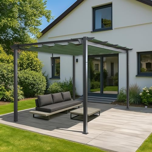 Pergola en Aluminium HWC-N93 UV50+ 3x4m Vert