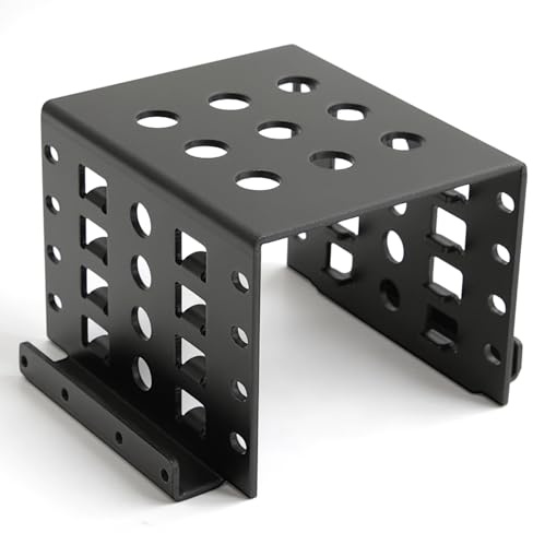 BONKZEBU Rack de Montaje HDD de 2.5 Pulgadas, Diseño Hueco de Aleación de Aluminio, Jaula de Disco Duro de Alta Dureza de 2.5 Pulgadas para SSD HDD IDD de 2.5 Pulgadas, Disipación de (Negro)