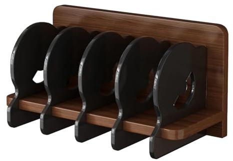 MagiDeal Support de CD en Acrylique, Support de Disque Vinyle, bac à Compartiments Multiples, Organisateur d'album, étui de Rangement pour DVD, pour, Noir et Marron