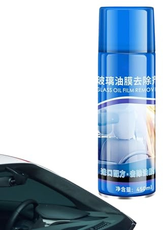 Dmuzsoih Pulitore Vetri Auto, Detergente Multifunzione Schiuma Antigrassaggio con Spugna e Microfibra, Spray Schiumogeno da 450ml per Parabrezza con Rivestimento Idrorepellente per