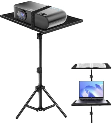 DIYEAH Supporto per Proiettore da Tavolo Regolabile Treppiede Resistente per Videoproiettore Vassoio per Piattaforma Portatile per Laptop Adatto per Sala Conferenze e Aula Scolastica