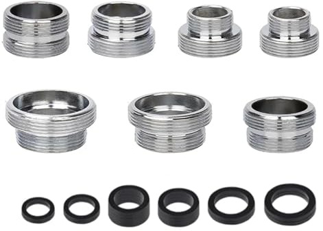 Juego de 7 adaptadores para grifos – Adaptadores de rosca metálicos (rosca macho) para grifos de cocina y baño, conexiones de aireadores, mangueras de jardín, filtros de agua y adaptadores de manguera