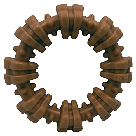 Nylabone Textured Ring Power Chew Toy for Large Dogs, Durable Dog Toys for Aggressive Chewers, Strong Dog Chew Bones To Keep Them Busy, Flavor Medley, X-Large - 50+ lbs, 1 Count