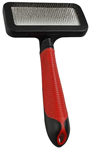 Karlie Professional Zupfbürste, Hundebürsten, M, Gummi, Rot/Schwarz, 18x10 cm