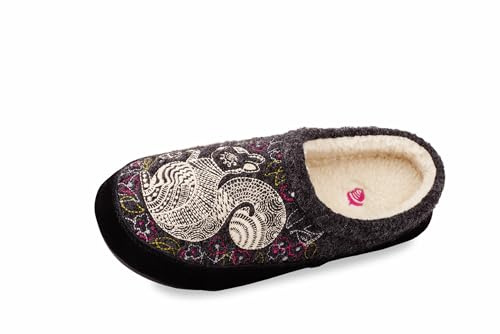 Acorn Womens Slipper with Berber Lining, Suede Siding and Durable Non-Slip Indoor/Outdoor Sole, Grey Squirrel, 9.5-10.5