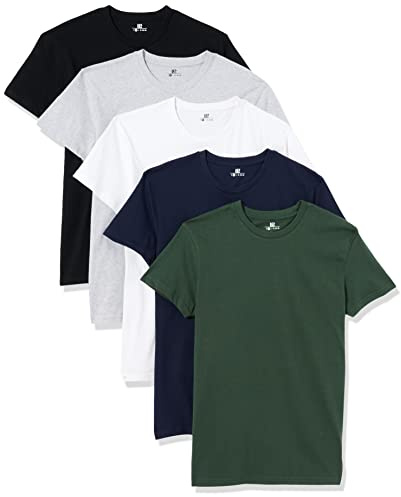 Lower East LE105, Maglietta con Scollo Rotondo Uomo, Nero/Verde (Scuro)/Blu (Scuro)/Grigio (Chiaro Mélange)/Bianco, L