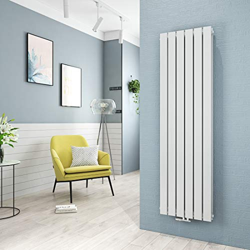 Heilmetz Heizkörper Flach Design Vertikal Paneelheizkörper 1600 x 460 mm Weiß Doppellagig Mittelanschluss Heizung
