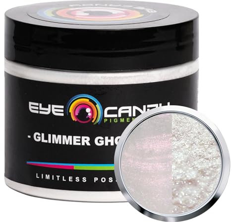 Mica Pulver Pigment Glimmer Ghost Red (50g) Mehrzweck DIY Kunst und Handwerk Additiv,Holzbearbeitung, natürliche Badekugeln, Harz, Farbe, Epoxy, Seife, Lippenbalsam (Glimmer Ghost Red, 50G)
