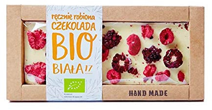 BIO CHOCOLATE BLANCO CON FRAMBUESA Y ZARZAMORA 53 g - CUKIERNIA STAROPOLSKA