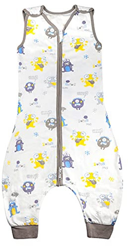 MOEMOE BABY Schlafsack mit Beinen Babyschlafsack mit Füßen 0,5 Tog Schlafsack Baby-Baumwoll-Kleinkind-Schlafsack Ärmellose tragbare Decke Leicht für Mädchen Jungen 6M-7T