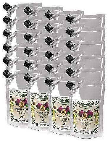 VITAVEGGY Frucht-Püree MARACUJA-PASSIONSFRUCHT 6x 1kg von Food-United passion-fruit-puree für Maracuja-Saft-Smoothie Passionsfrucht-Sorbet-Schorle-Cocktail ohne Aroma- Farb- & Konservierungsmittel (6)