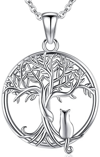Aniu Femme Collier Arbre de Vie Argent Sterling 925 Pendentif Arbre de Vie Bijoux pour Femme Filles Maman