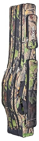 Sac de canne à pêche, sac de pêche portable à 3 couches, grande capacité, sac de transport pour canne à pêche, leurre, appât, équipement de pêche en mer, 120 cm, camouflage marron